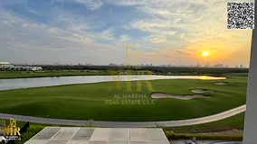 3-bedroom apartment with full golf and lake view in Al Zorah, super deluxe finishes, 3 balconies wit