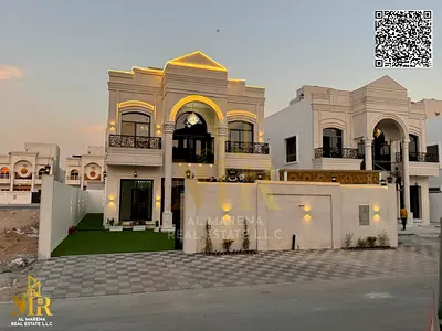 Luxury villa for sale in Al Helio 2 - 2 floors + roof - area 4200 sq ft - 5 master bedrooms - majlis and 2 halls - courtyard with sitting room - price