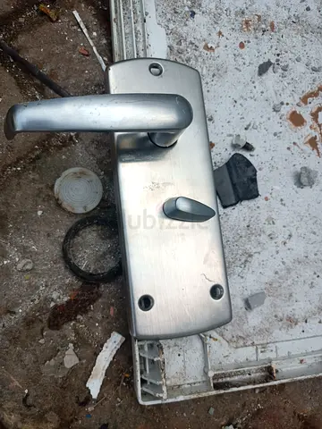 Brushed Metal Interior Door Handle with Thumb Turn