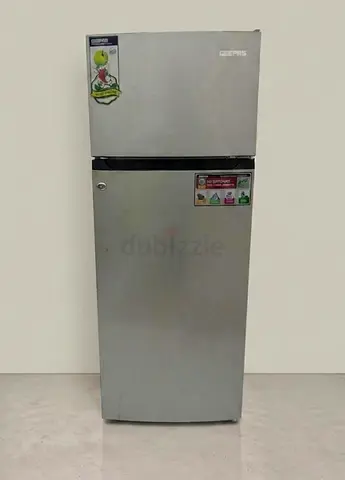 Geepas Double Door Refrigerator - Silver, Good Working Condition