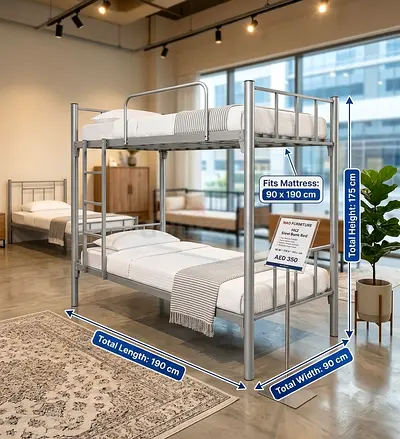 NAD Steel Bunk Bed - Heavy Duty, Space Saving (New)