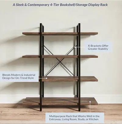 Wood and Metal bookshelf for sale