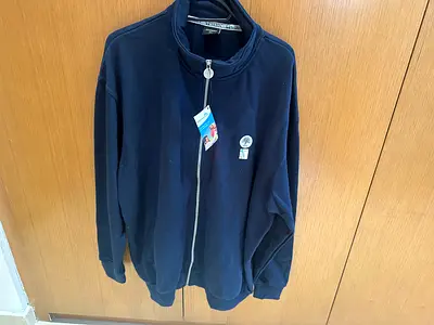 Chouefat uniform for higher grades Navy Blue Full-Zip Casual Jacket with High Collar (Unisex)