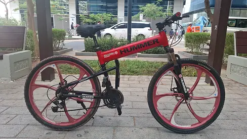 Hummer full-suspension mountain bike - 26 inch, red/black