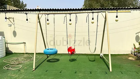 Children playing swing