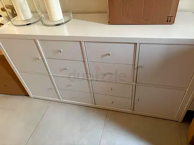 White multi-drawer sideboard / storage cabinet - good condition
