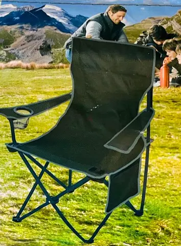 German Foldable Camping Chair with Cup Holder and Side Pocket and bag (two available)