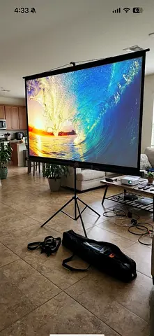 Portable tripod projector screen with carry bag - good condition
