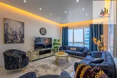 Sharjah, Al Khan, Beach Tower 1: Super-deluxe furnished apartment featuring two bedrooms, a maid's r