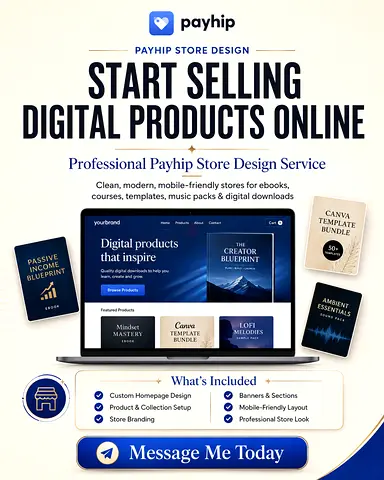 Payhip website/store design