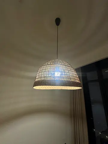 Homecentre Rattan Pendant Ceiling Light - Natural Hanging Lamp