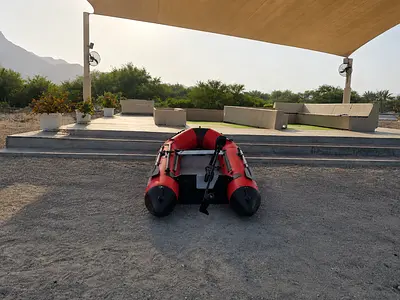 Red Inflatable pvc Boat - Good Condition مركب نفخ سمك 1.2  AED 1500