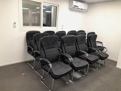 Set of Black Padded Office Guest Chair