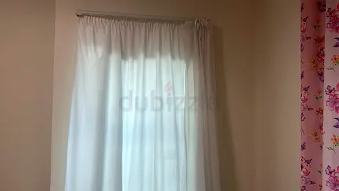White Sheer Curtain Panel - Good Condition, Ready to Install