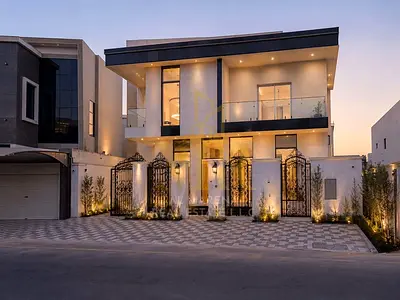 Luxury Villa with Private Pool for Sale in Al Yasmin - Ajman | 6 Master Bedrooms | Ground Floor + First Floor + Roof | Fully Furnished