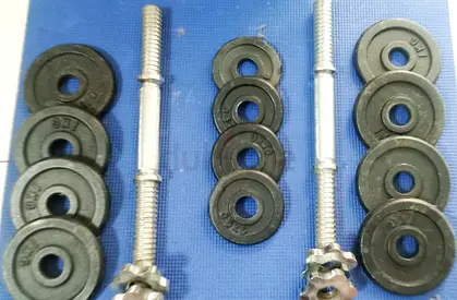 15Kg Adjustable dumbbell set with plates and collars - compact kit
