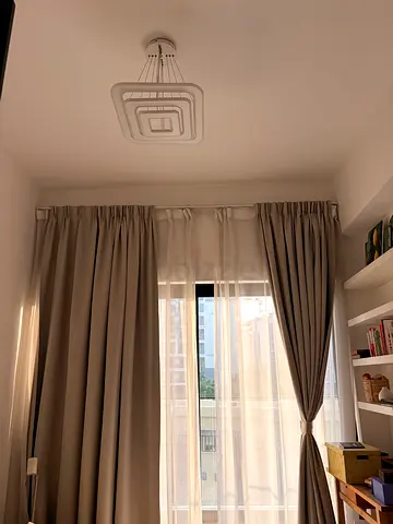 Grey blackout curtains with sheer liners - set of panels