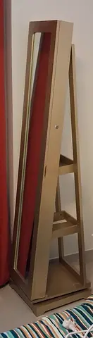 Full-length Free-standing Jewelry Mirror with Storage Shelves