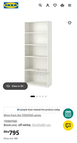 IKEA  tall white bookcase - , good condition