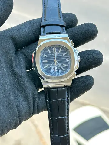 Patak Phillips luxury  Mens Stainless Steel Watch with Leather Strap