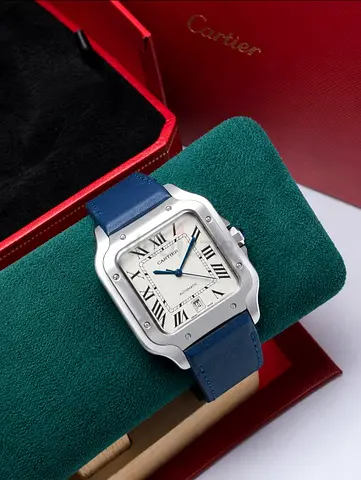 Cartier Santos-style Mens Watch 36mm Stainless Steel