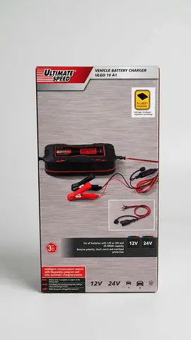 Ultimate Speed 10A Vehicle Battery Charger - 12V/24V