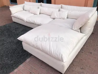 Looks great Condition Marina Home feather 🪶 filled L Shape Sofa Beige