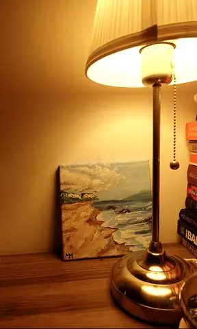 Small Beach Seascape Canvas Painting (20 cm by 20 cm)