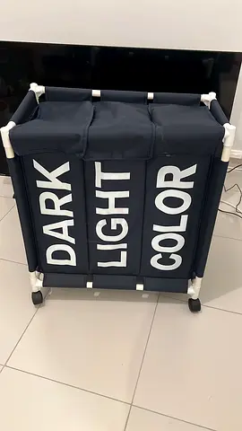 3-SECTION ROLLING LAUNDRY SORTER