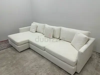Amazing condition cratebarrel white color lshape sofa