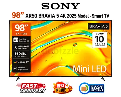 Sony 98 Inch Smart TV UAE - BRAVIA 5 120Hz 2025 Model - FREE DELIVERY, INSTALLATION, WARRANTY