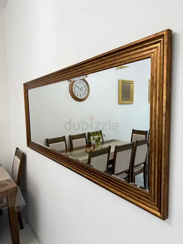 Large Gold Framed Wall Mirror - Elegant Dining Room Mirror
