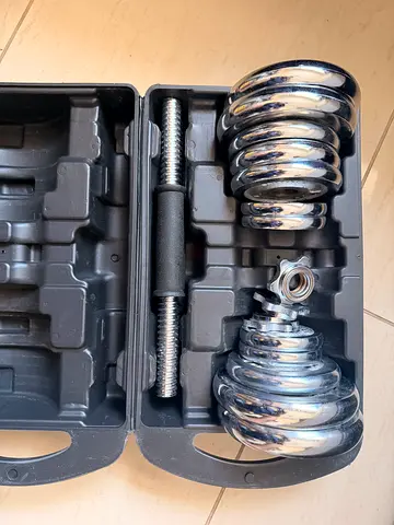 Adjustable Chrome Dumbbell Set with Case (Multiple Plates)
