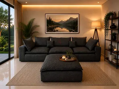 Designer Panko Sofa Set Elegant Designer Panko Sofa with Ottoman High-end designer sofa featuring pl