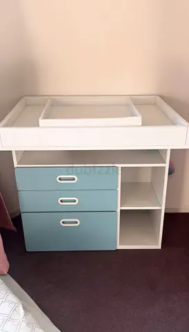 IKEA SMAGORA Baby Changing Table with Mattress - Converts to Study Desk