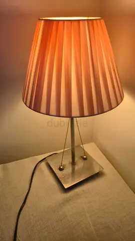 Modern Table Lamp with Pleated Shade and Metal Base