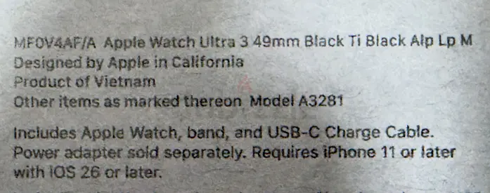 Apple watch ultra 3 with Apple Care til September 2027