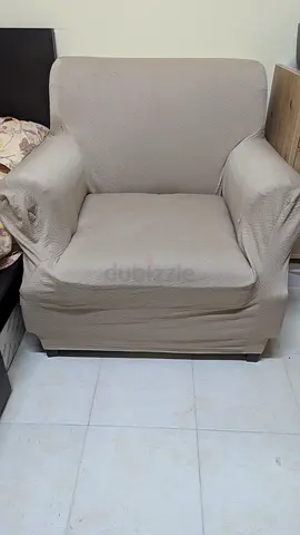 Comfortable Single Seater Armchair with Beige Cover