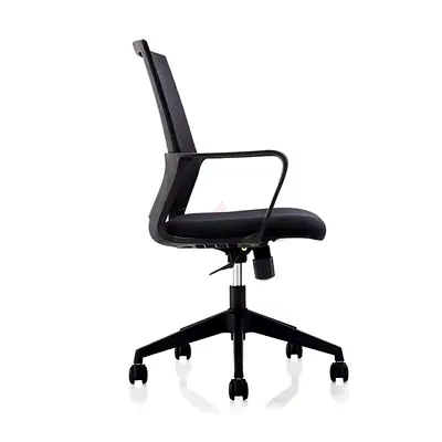 Ergonomic Black Mesh Office Chair with Armrests and Wheels