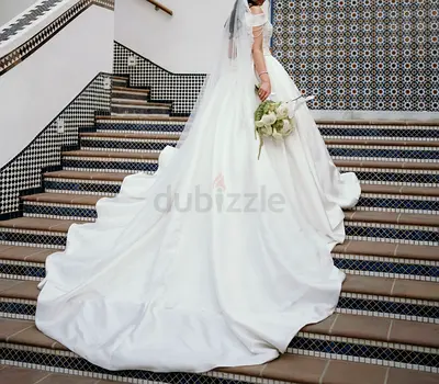 White Bridal Wedding Dress, Elegant Ball Gown