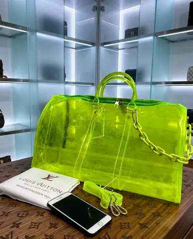 Louis Vuitton Neon Yellow Transparent Travel Duffel Bag - Louis Vuitton