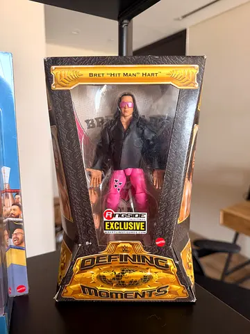 WWE Defining Moments Bret “Hit Man” Hart Figure — Ringside Exclusive Boxed