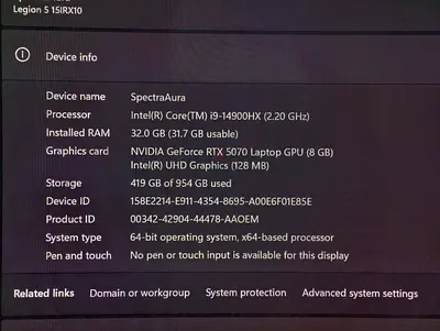 Lenovo Legion 5 15IRX10 Gaming (2025) Laptop With 15.1-Inch Display, Core i9-14900HX Processor/32GB