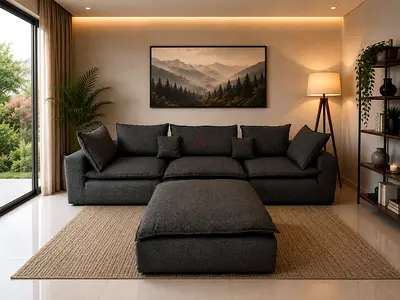 Premium Living Room Sofa Luxury Fabric Panko Sofa – Like New Condition Premium quality panko sofa w
