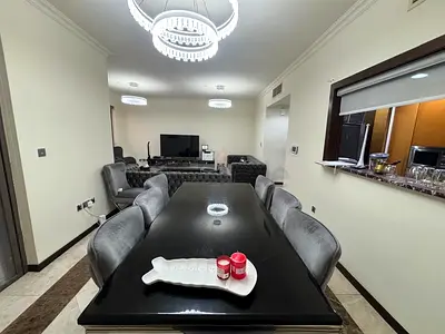 Modern 8-Seater Dining Table with Velvet Chairs