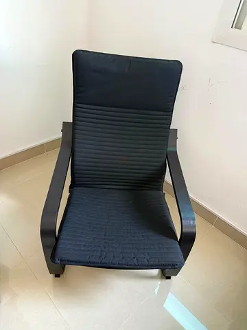 Black Comfortable Armchair with Cushion - Good Condition