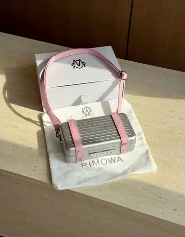 Rimowa x Paulas Ibiza Mini Trunk Bag - Silver with Pink Strap