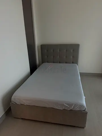 Single bed frame with upholstered headboard - good condition