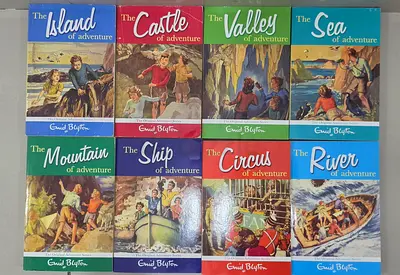 Collection of 8 Enid Blyton Adventure Series Books Island, Castle, Valley, Sea, Mountain, Ship etc