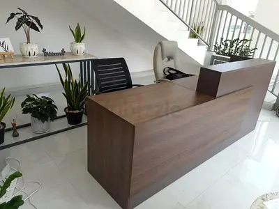 Modern Wooden Reception Desk